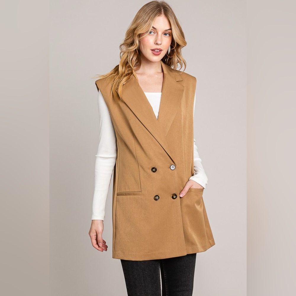 Must Have - Twill Double Breasted Vest - New with tags!